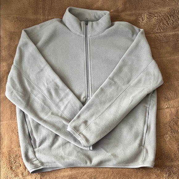 lululemon athletica Oversized Fit Fleece Half Zip in Gull Grey - Picture 2 of 7